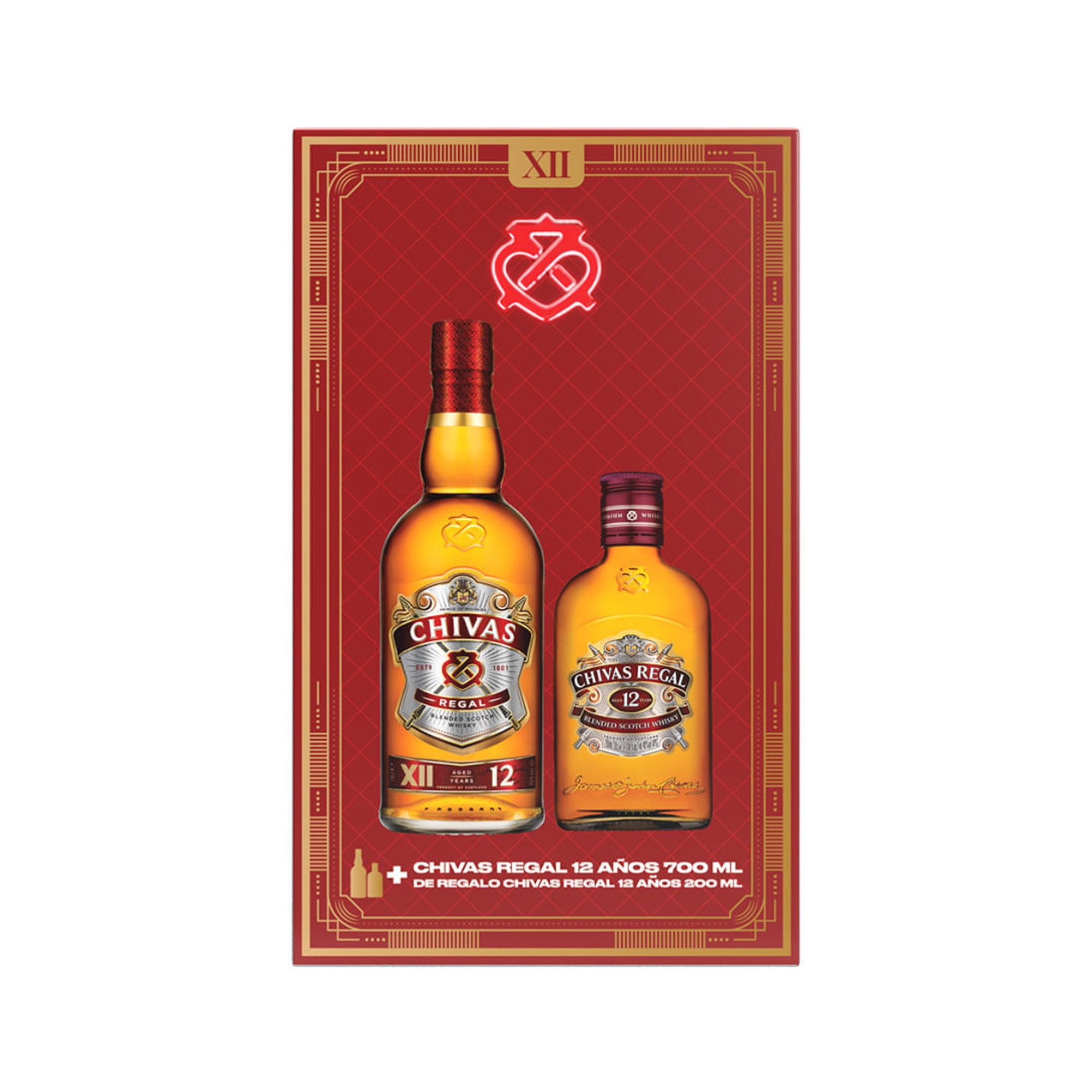 Pack Chivas Regal 12 años: 700 ml + 200 ml