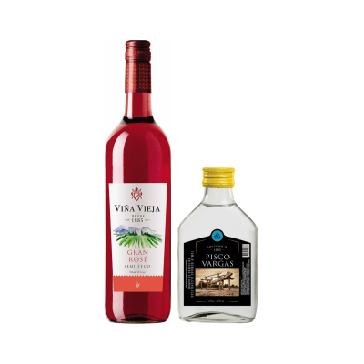 Pack Viña Vieja Gran Rosé 750 ml + Pisco Vargas 125 ml
