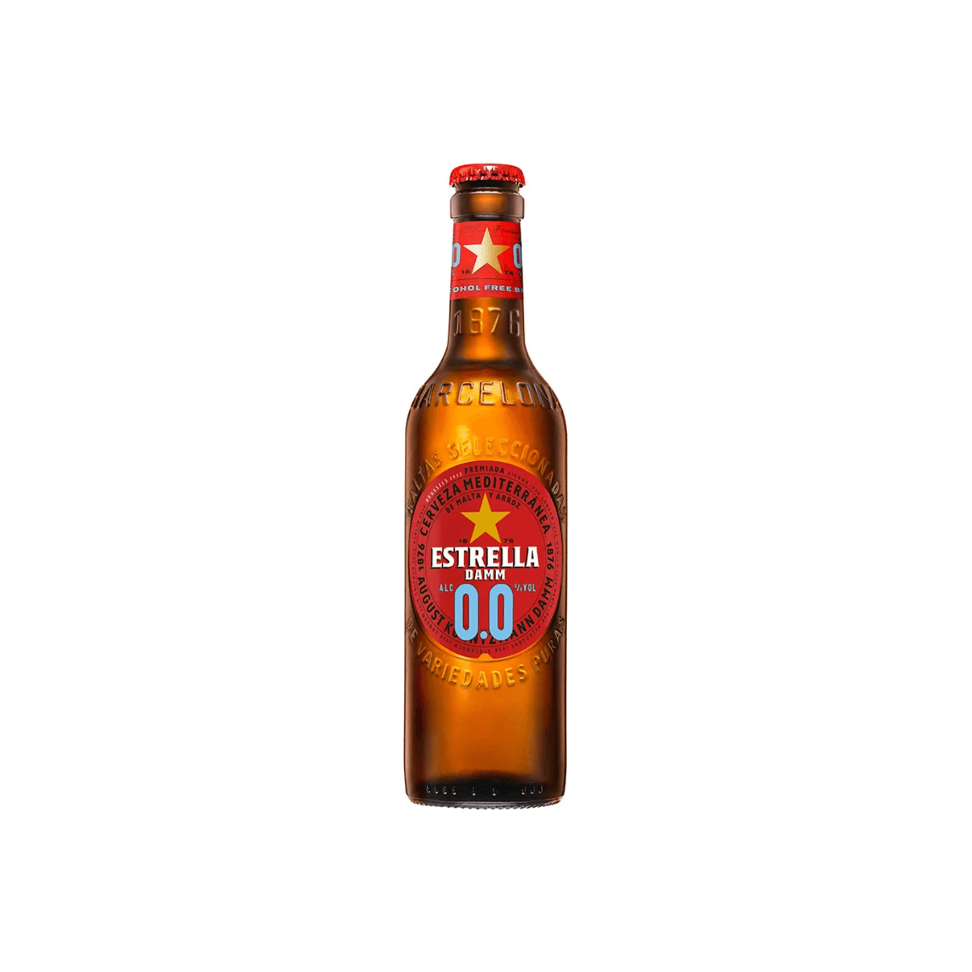 Cerveza Estrella Damm 0,0 en botella 330 ml